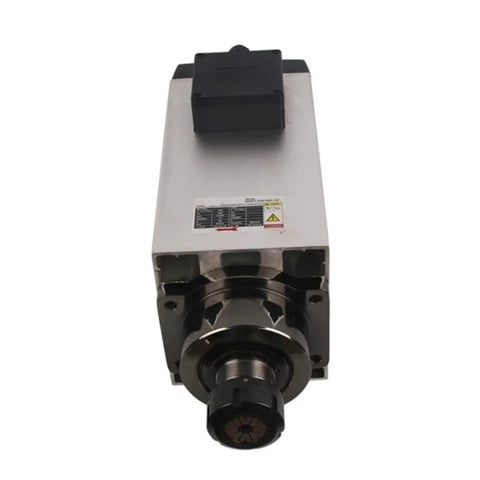 Heavy Duty 12KW Air Cooled CNC Spindle Motor Featuring ER32 And ER40 Collets front view showcasing precision and robust design.