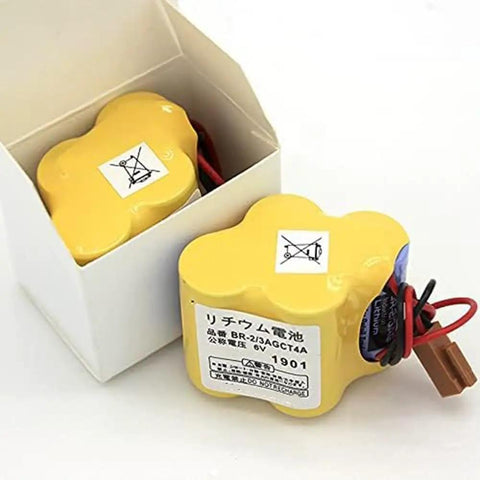 40 Pack 6V 4400mAh BR-2/3AGCT4A Non-Rechargeable Lithium Battery With Brown Plug For Fanuc A98L-0031-0025 CNC System
