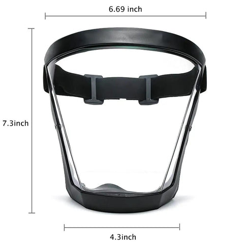 Full Face Cycling Shield 2 Pack Unisex Clear Splash Proof Eye Nose Mouth Guard No Fog No Splash Sand Headgear 6.69 inch view