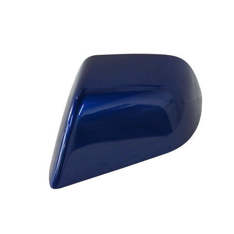 Fresh Blue Driver Side Mirror Lower Cover Trim For Tesla Model 3 Left Exterior Rearview Base Cap Aftermarket Auto Parts Dope Finish Tight Fit Smooth Ride Glow angled view showing sleek blue finish.