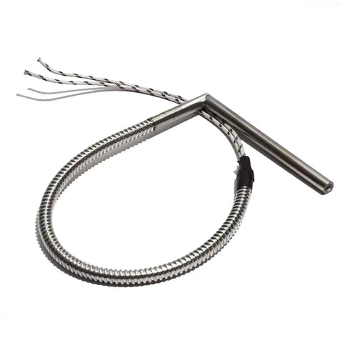 Top Shelf Two Pack L Shape Cartridge Heater Right Angle Industrial Heating Element Rock Solid Build Steady 500 Watt Electric Rod For Precision Mold Work 220 Volt Smooth Operator with metal coil and wiring.