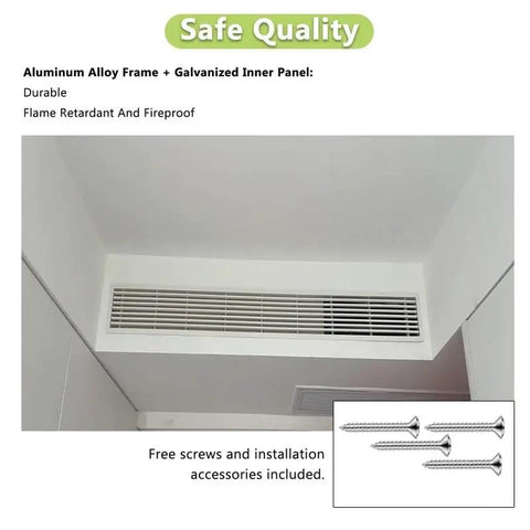 Top Shelf White Aluminum Louvered Ceiling Access Panel With Built In Filter Screen 38 By 40 Inches Heavy Duty Loft Hatch visible installation screws