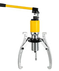 2 In 1 Hydraulic Gear Puller Kit With 2 Or 3 Jaws And Wheel Bearing Hub Separator Tool, Vertical Or Horizontal Use, in yellow and silver