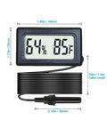 Quad Pack Mini Digital Hygrometer Thermometer With External Probe LCD Display showing 64% humidity and 85°F temperature
