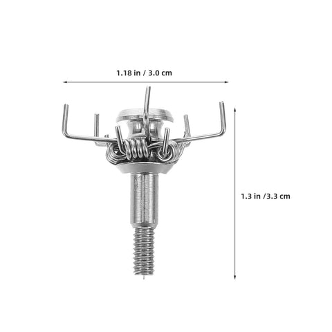 Close-up of Stainless Steel Archery Arrowheads Set 8 Piece Judo Broadheads for Hunting and Small Game Pro Grade Screw In Tips