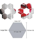Dope 12 Pack Hexagon Mirror Wall Decals 9 Cm Acrylic Silver Removable Stickers For Home Living Room Bedroom Decor Easy Paste Peel Off No Residue For Any Wall Style, size details in two styles