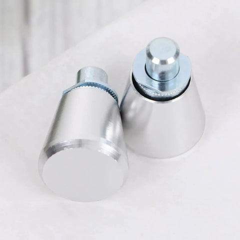 Rock Solid Stainless Steel Spring Loaded Plunger Pin With Pull Ring For Cabinet Doors And Screens Smooth Retractable Toggle Latch shown from top angle.