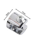 Set Of 50 Heavy Duty Glass Shelf Support Clamps For 6mm And 8mm Glass, chrome zinc alloy bracket at 18mm x 17mm size