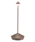 Pina Pro Cordless LED Table Lamp Rust Finish With Touch Dimming, Durable Powder Coated Aluminum, Indoor Outdoor Use, IP54