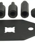 Grease Monkey Approved Rear Suspension Bushing Adapter Kit Slick Fitment For Hendrickson Primaax Ex Comfort Air set of black rubber bushings and adapter plates.