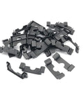 30 Pack DIN Rail End Cover Protectors, 7.5mm Thick, 35mm Wide Terminal Block Caps for C45 DIN Rails, image of black end caps.