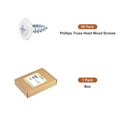 Fifty Pack No Eight By Half Inch Phillips Head Self Tapping Screws Flat Head Carbon Steel Industrial Grade Built Tough Quick Tapping