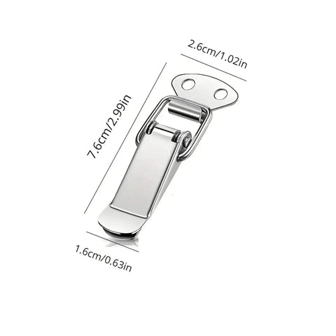 8 Piece Spring Rod Latch Clip Set For Toolbox And Leather Box Doors, Easy Quick Lock Toggle Catch For Cabinets, steel latch dimensions