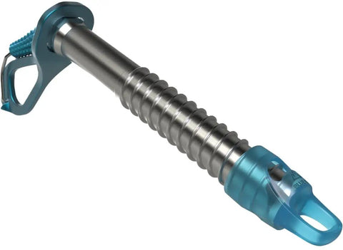 Ice Screw Built To Shred With Foldable Stainless Crank Teeth Guard Cap And Color Coded Knob For Quick Length ID Blue 16Cm