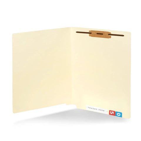 End Tab File Folders With Bonded Fasteners, Open Shelf Filing, Letter Size Manila, 50 Count, Easy Label Viewing At A Glance