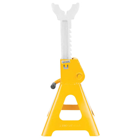 Rock Solid Three Ton Heavy Duty Ratchet Jack Stands Two Pack With Quick Adjustments And Six Thousand Pound Capacity For No Sweat Garage Upkeep And Bulletproof Vehicle Support