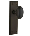 New York Plate And Homestead Door Knob Set With Oval Knob And Long Back Plate For Classic Home Decor Upgrade With Vintage Vibe And Durable Finish Options