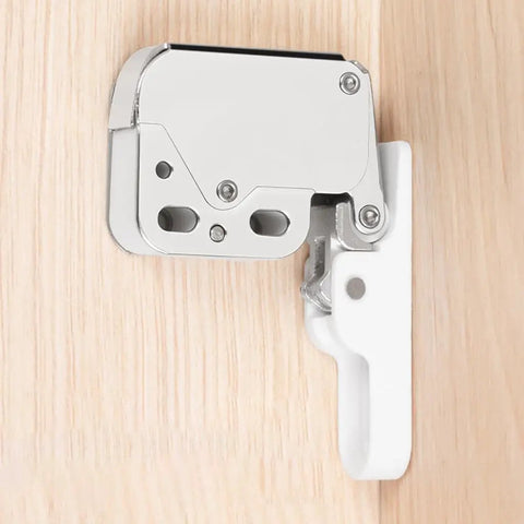 Touch To Open Cabinet Catches Self Locking Drawer Latches Rebound Push To Open No Handle Cupboard Door Hardware shown on wood