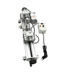 Mini 280W Metal And Woodworking Lathe Stepless Speed Control High Precision Turning Machine For DIY Bead Making Aluminum Alloy Construction, top view of motor and control panel.