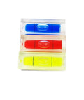 Three spirit level bubbles in blue, red, and yellow, each measuring 15 * 15 * 40mm, for precise leveling.