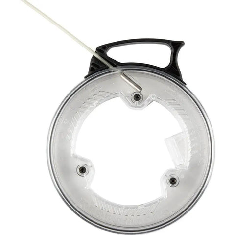 Top view of Glow In The Dark 20 Foot Fiberglass Fish Tape With Nylon Tip And Stainless Steel Connector Removable Case