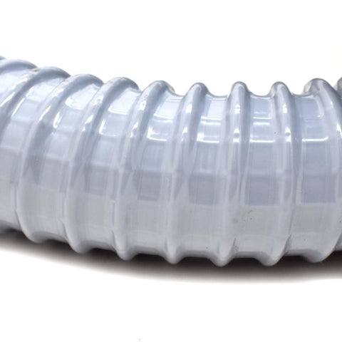 Close-up of One And A Half Inch By 10 Ft Vac U Flex Hose With Smooth Interior For Maximum Airflow And No Clogs Anti Collapse Coated Spring Steel Wire Helix
