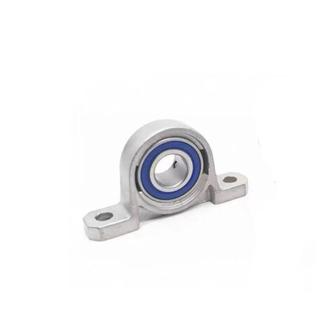 Built Tough Stainless Steel Miniature Pillow Block Bearing Unit With Precision Ball Bearing For Compact Machinery Mountings Washdown Ready, side view.
