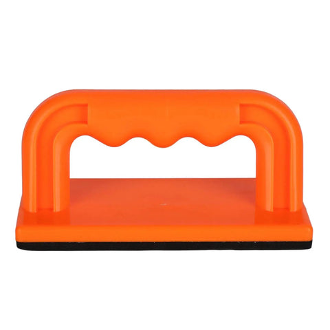 Wood Cutting Push Stick And Safety Push Block For Table Saws 6 Inch By 3 Inch Comfortable Grip, shown in bright orange.