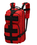 Heavy Duty 25L Waterproof Hiking Backpack For Outdoors Rucksack With Laptop Compartment Expandable Design Side Bottle Holder Moisture Resistant Pad Durable 600D Oxford Red Go-To For Camping Travel And Everyday Use