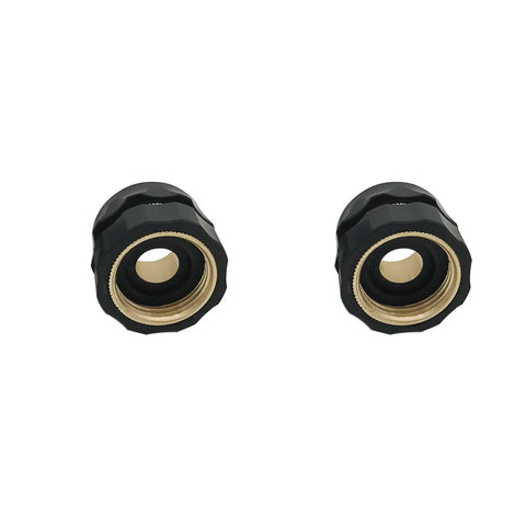 Pack Of 2 Quick Connect Garden Hose Adapters With Hand Tighten Design For Tool Free No Tool Needed Easy Install And Fast Connection To Most Hoses And Pressure Washers For Outdoor Use, black and brass material