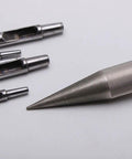 Round Hole Punch Edge Sharpener For DIY Leatherwork, Handy Manual Grinder Tool, stainless steel sharpener and leather punches.