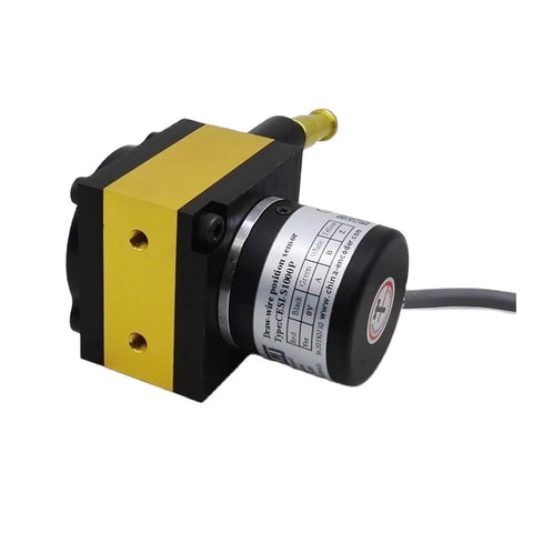 Pro Grade Linear Position Sensor With 1000mm Measurement Range, 5 to 24V Supply, Push Pull Incremental Encoder, Non Contact Magnetic Displacement Sensor For Rugged, High Resolution Precision In Industrial Apps close-up view.
