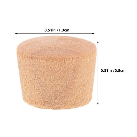 Close-up of a khaki wood cabinet hole plug with dimensions, part of Khaki Wood Cabinet Hole Plugs 50 Pack Reusable Design Easy Replacement for DIY Projects