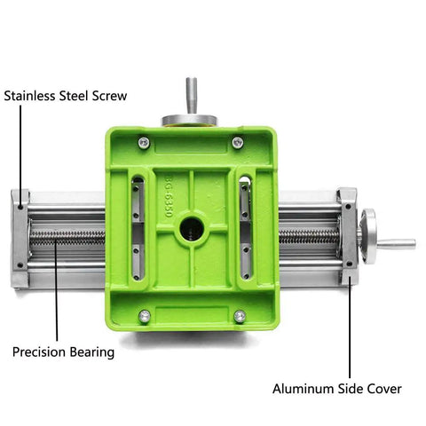 Precision Milling Machine Worktable With Multifunction Drill Vise Fixture for Hobbyist Shops showing underside design features.