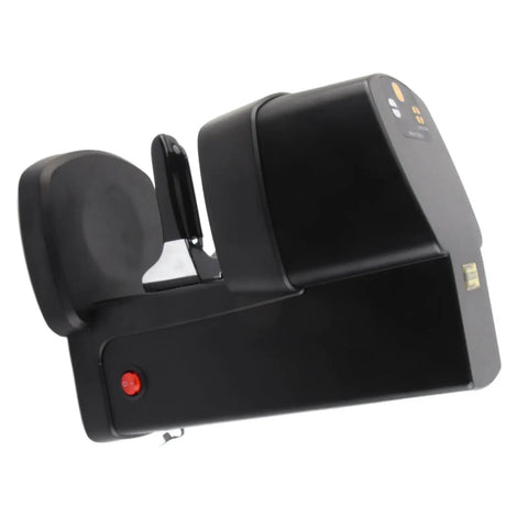 Effortless Automatic Electric Coffee Tamper For Espresso Machines 58mm with digital display and adjustable pressure, sleek black design.