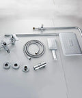 UMJIGF Shower System with Cold and Hot Water Wall Mounted Shower Faucet Set components including faucet, shower head, and hose.