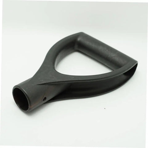 Close-up of black D-shaped grip handle from Four Pack Plastic Snow Shovel Handle Replacements For Shovels And Gardening Tools Easy Install