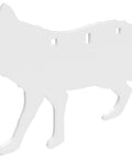 AR500 3 Eighths Inch Silhouette Target Set With Three Hole Layout For Coyote Bright White Powder Coat on white background