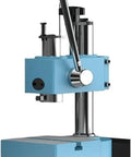 Compact Manual Arbor Press 0.3 Ton Benchtop Metalworking Tool For Punching And Riveting in blue and silver steel design.
