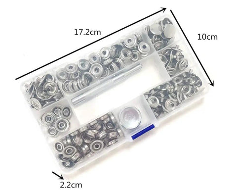 200 Piece Stainless Steel Snap Fastener Kit 15mm Heavy Duty Snap Fasteners With Pliers And 3 Setting Tools For Marine Boat Canvas Bag Leather DIY Craft Everyday