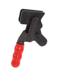 Heavy Duty Toggle Clamp With Arrow Storage Case For Boxes And Suitcases That Push Pull Fastens Easily So You Can Secure Gear Without Wasting Time On Complicated Latches Or Broken Hardware During Your Next Big Adventure Outdoors, black metal latch with red handle