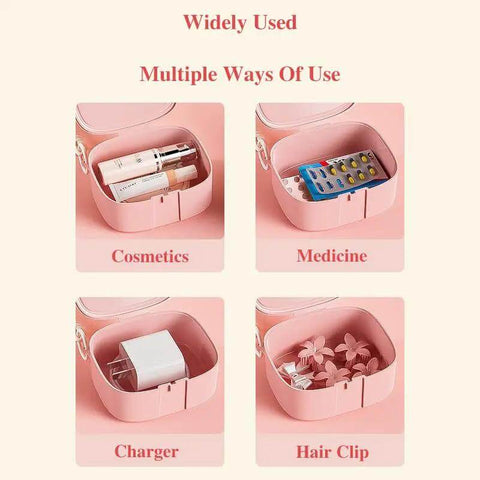 Badass Hella Tough Shockproof EDC Case For Bluetooth Headphones with multiple storage options for cosmetics, medicine, charger, and clips.