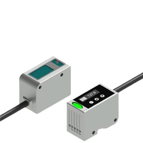 No Contact Displacement Sensor With RS485 Interface, 0.1mm Accuracy, NPN/PNP Output, 40 To 1000 mm Measuring Range, Pro Grade Distance Sensor For Precise Automation And Machine Integration, shown with cable