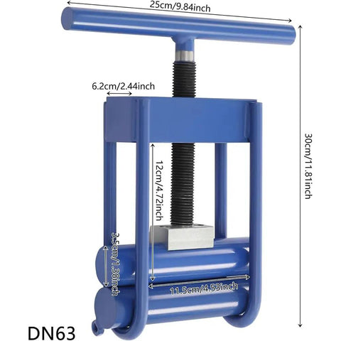 Manual Pipe Squeeze Off Tool For PE PVC PPR PP Pipes 0 To 63mm Clamp Portable Shut Off Tool Built From Durable 45 Steel