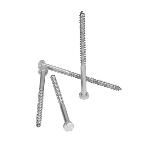 Stainless Steel Half Thread Wood Hex Lag Screws Self Tapping Fasteners For Carpentry Built Tough With High Hardness And Durability DIN 571 Standard M8 130Mm