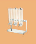 Straight Shooter Stainless Steel Oatmeal Dispenser With Ridiculously Smooth Silicone Rubber Roller And Big Time Grain Bucket for clean cereal storage.
