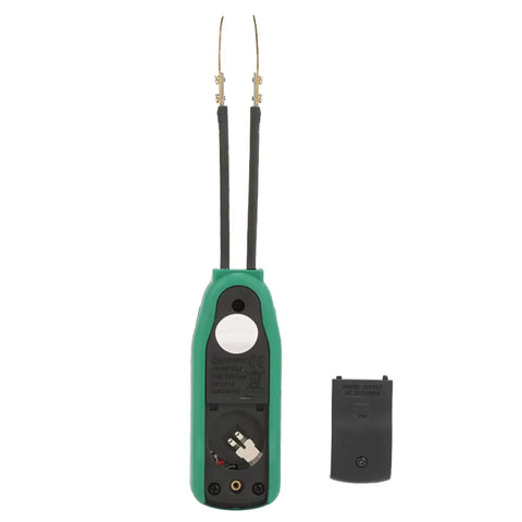 Back view of Handheld SMD Tester And Digital Multimeter For Electronics Work, Measures Resistance And Capacitance, with case open.