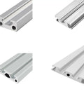 Top Shelf 1050 Aluminum T Slot Profile Linear Guide Rail And Quick Build Lightweight Frame Extrusion For Custom Cnc Routers 3D Printers And Garage Diy Projects 550 Mm Long close-up view of aluminum profile sections and angles.