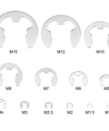 Stainless Steel E Clip Circlip Retaining Rings Kit 1.2mm To 15mm Assortment Pack Of 290 For Shafts Tubes Bearings Valves Doors And More Go To Heavy Duty Snap Ring Set, M1.2-M15 sizes