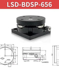 Manual Tilt And Rotation Precision Stage For Optical Experiments And Lab Alignment, Model LSD-BD-656-M6 with technical drawings